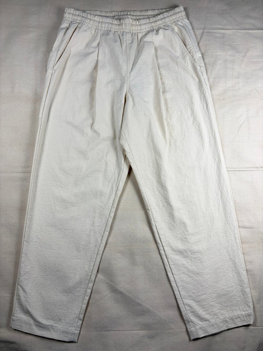 Jackman Back Nep Umps Pants JM4150 Kinari Cream Cotton Japan Sz L Elastic Waist